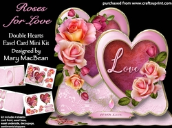 Roses for Love - Double Hearts Easel Card Mini Kit