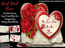 Red, Red Rose - Double Hearts Easel Card Mini Kit