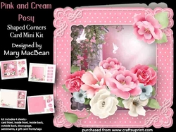 Pink and Cream Posy - Shaped Corners Card Mini Kit