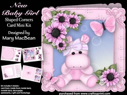 New Baby Girl - Shaped Corners Card Mini Kit