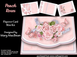 Peach Roses - Flapover Card Mini Kit