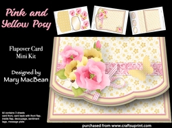 Pink and Yellow Posy - Flapover Card Mini Kit