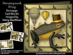 Steampunk Frog - Decoupage Card Mini Kit