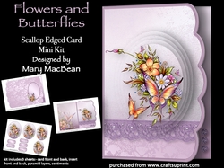 Flowers and Butterflies - Scallop Edged Card Mini Kit