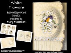 White Flowers - Scallop Edged Card Mini Kit