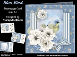 Blue Bird - Decoupage Card Mini Kit