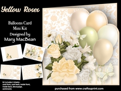 Yellow Roses - Balloons Card Mini Kit