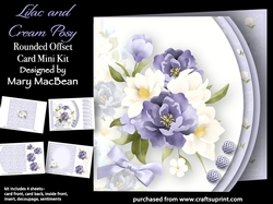 Lilac and Cream Posy - Rounded Offset Card Mini Kit
