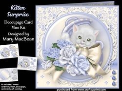 Kitten Surprise - Decoupage Card Mini Kit