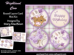 Highland Cow - Round Layers Card Mini Kit