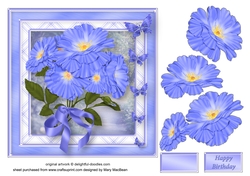 Periwinkle Posy Decoupage Card Front