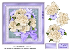 Rose Bouquet Decoupage Card Front