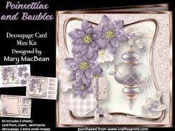 Poinsettias and Baubles - Decoupage Card Mini Kit
