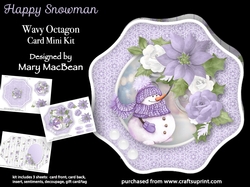 Happy Snowman - Wavy Octagon Card Mini Kit