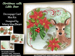 Christmas with Little Deer - Decoupage Card Mini Kit
