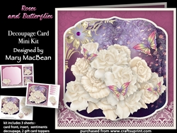 Roses and Butterflies - Decoupage Card Mini Kit