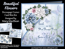 Beautiful Flowers - Decoupage Corner Card Mini Kit