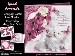 Good Friends - Decoupage Corner Card Mini Kit