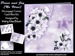 Peace and Joy (No Verse) - Decoupage Corner Card Mini Kit