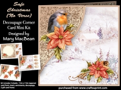 Safe Christmas (No Verse) - Decoupage Corner Card Mini Kit