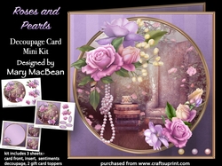 Roses and Pearls - Decoupage Card Mini Kit