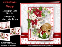 Christmas Puppy - Decoupage Card Mini Kit