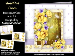 Sunshine Roses - Decoupage Card Mini Kit