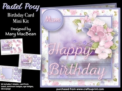 Pastel Posy - Birthday Card Mini Kit