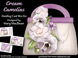 Cream Camellias - Handbag Card Mini Kit