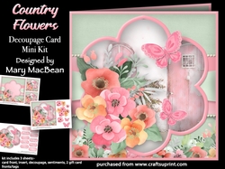 Country Flowers - Decoupage Card Mini Kit