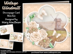 Vintage Windmill - Decoupage Card Mini Kit