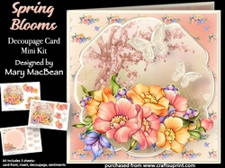 Spring Blooms - Decoupage Card Mini Kit