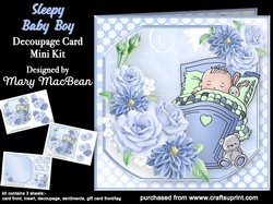 Sleepy Baby Boy - Decoupage Card Mini Kit