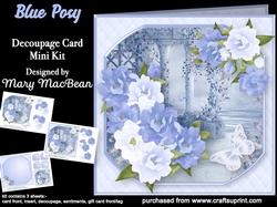 Blue Posy - Decoupage Card Mini Kit
