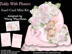 Teddy with Flowers - Easel Card Mini Kit