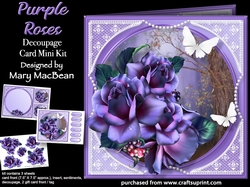 Purple Roses - Decoupage Card Mini Kit