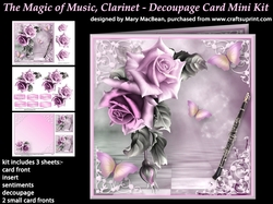 The Magic of Music, Clarinet - Decoupage Card Mini Kit