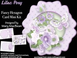 Lilac Posy - Fancy Hexagon Card Mini Kit