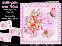 Butterflies and Petals - Decoupage Card Mini Kit