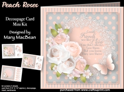 Peach Roses - Decoupage Card Mini Kit