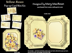 Yellow Roses - Pop-up Card Mini Kit