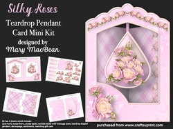 Silky Roses - Teardrop Pendant Card Mini Kit