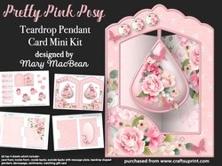 Pretty Pink Posy - Teardrop Pendant Card Mini Kit