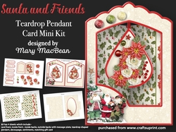 Santa and Friends - Teardrop Pendant Card Mini Kit