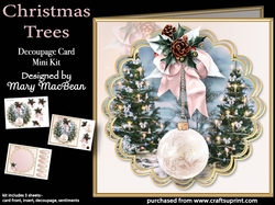 Christmas Trees - Decoupage Card Mini Kit
