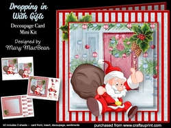 Dropping in With Gifts Decoupage Card Mini Kit