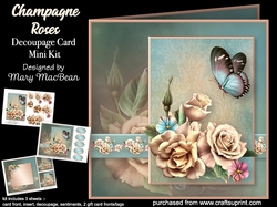 Champagne Roses - Decoupage Card Mini Kit