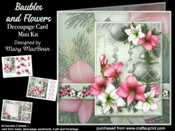 Baubles and Flowers - Decoupage Card Mini Kit