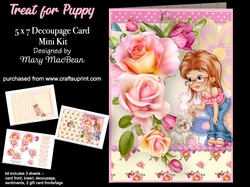 Treat for Puppy - 5 x 7 Decoupage Card Mini Kit