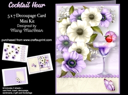Cocktail Hour - 5 x 7 Decoupage Card Mini Kit